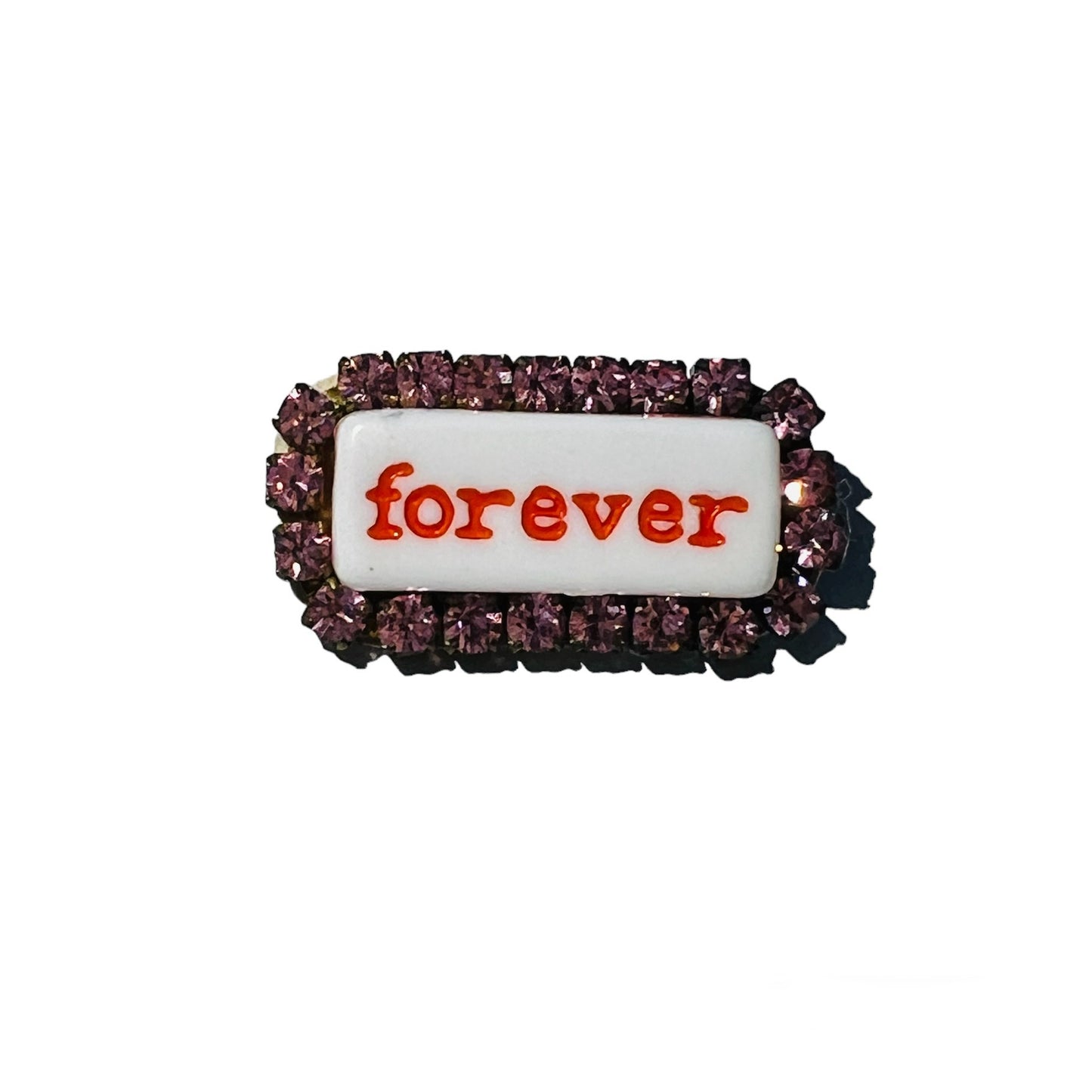 spilla TEZEE "forever" con profilo strass rosa