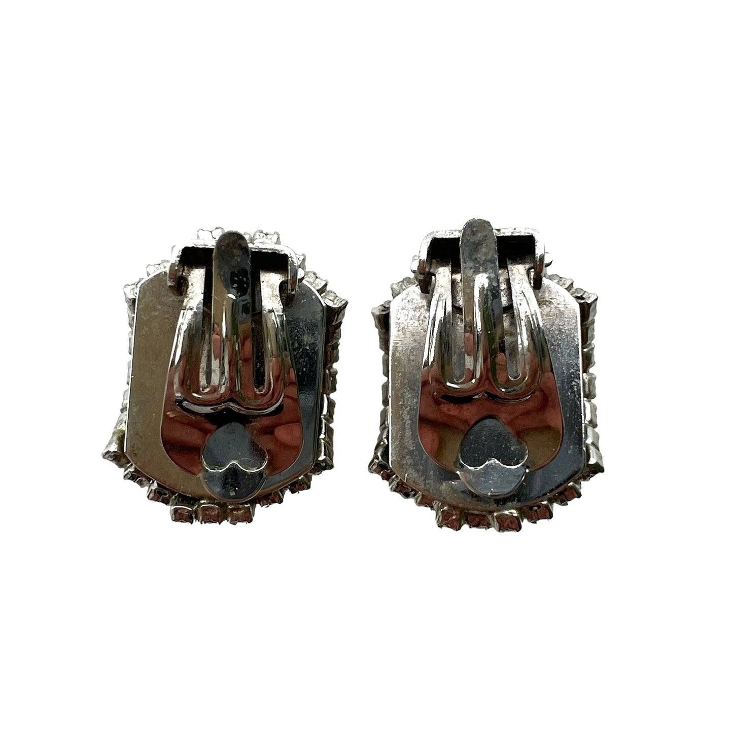 VINTAGE! Orecchini a clip bombati con strass