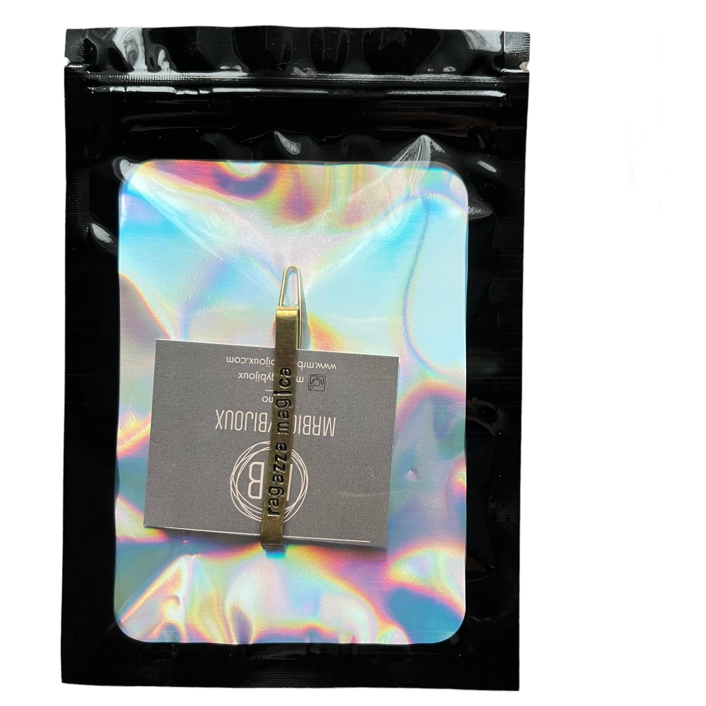 molletta per capelli MR BIGGY BIJOUX "ragazza magica" in ottone inciso a mano