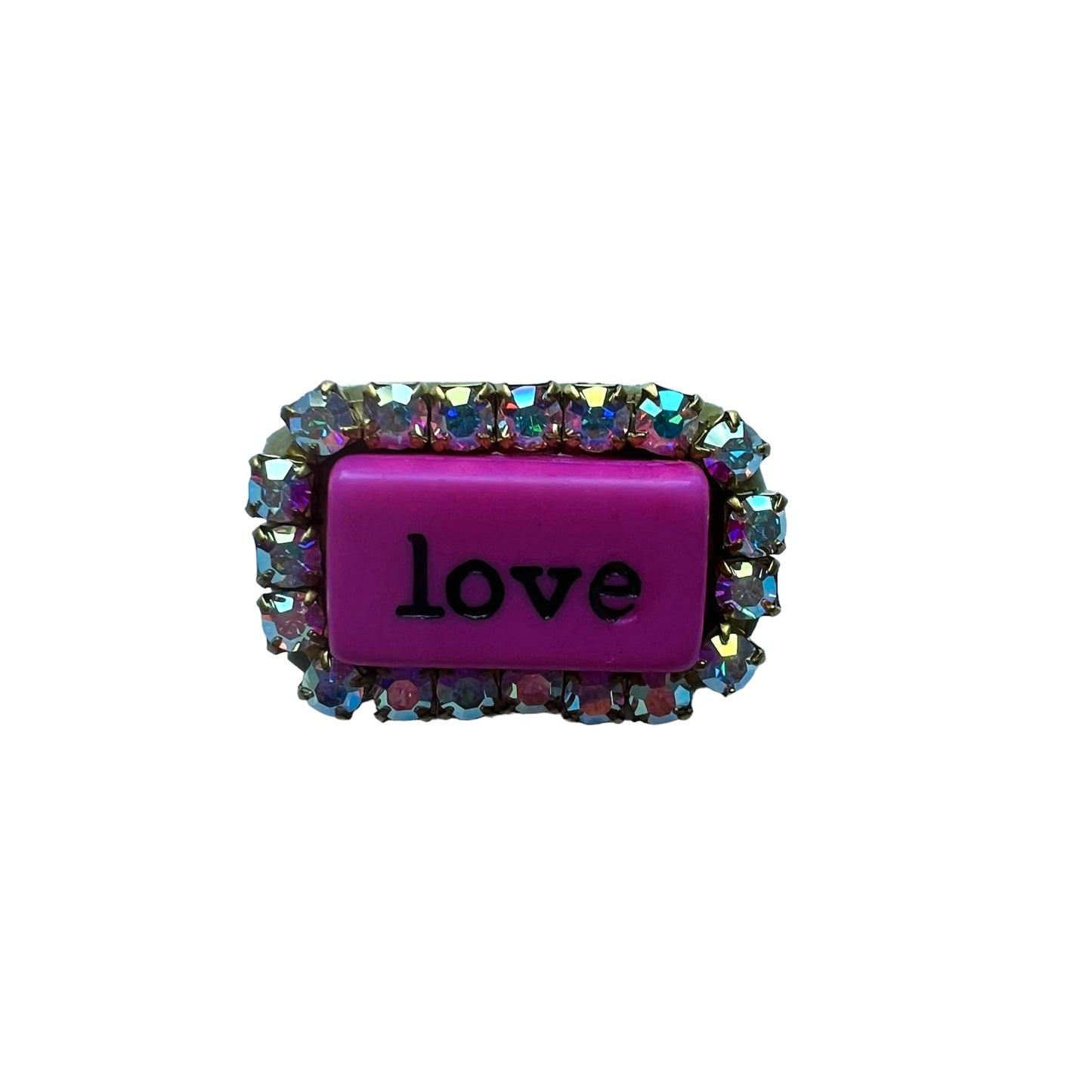 spilla TEZEE "love" con profilo-giro strass multicolore