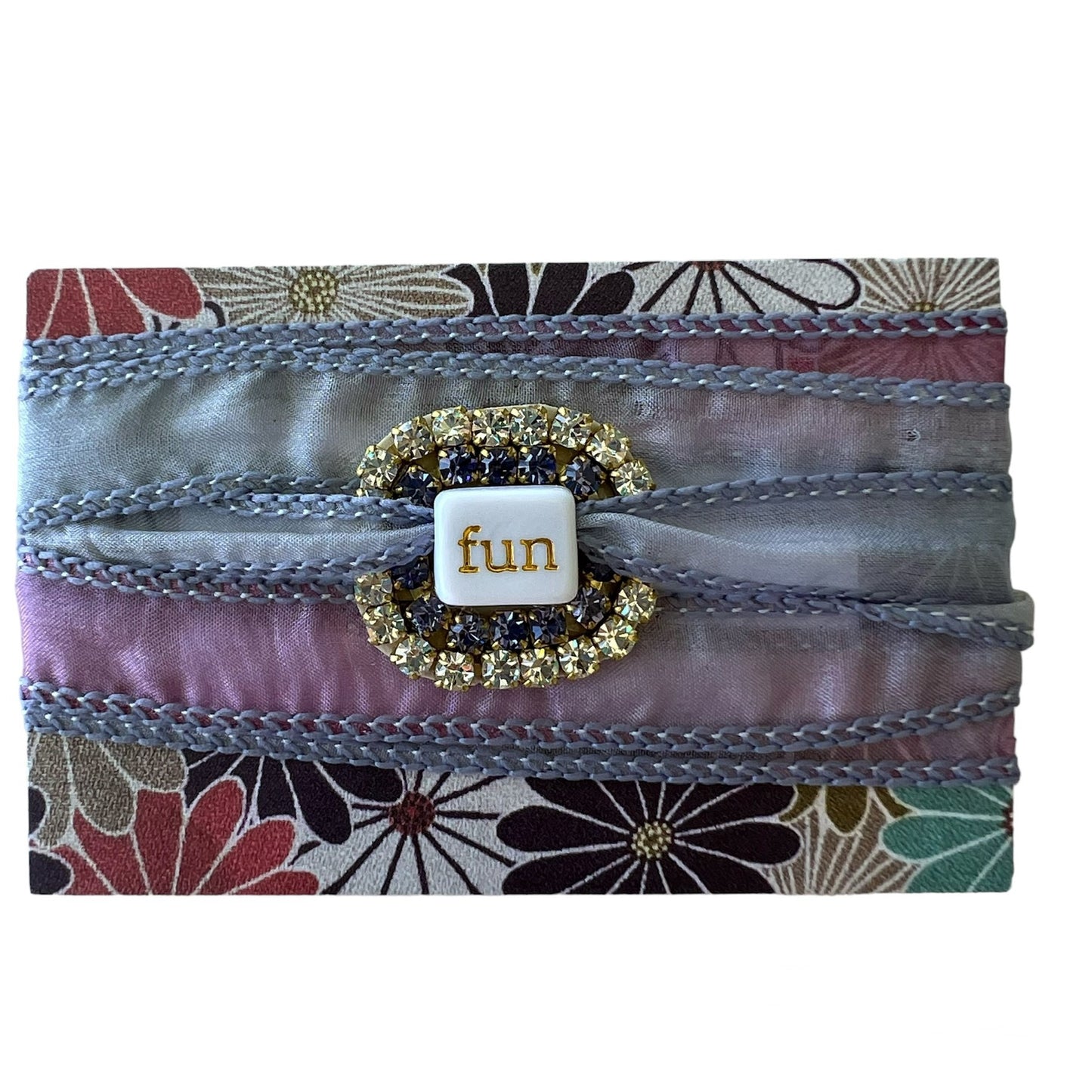 bracciale-nastro TEZEE “fun”in seta sfumata nei toni del lilla