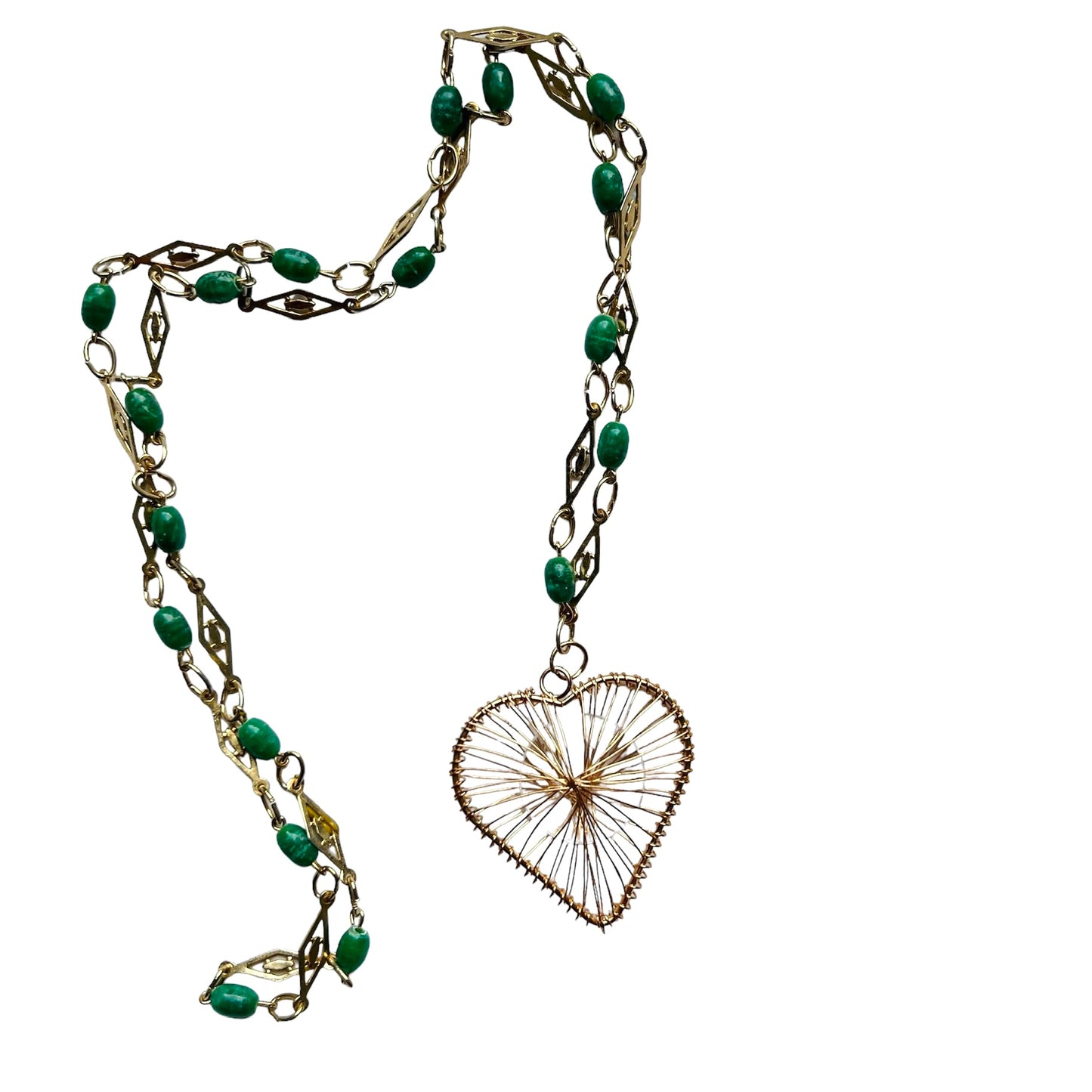 vintage! collana lunga con ciondolo cuore finale