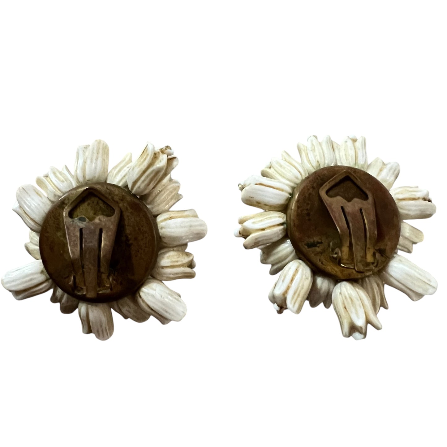 orecchini vintage con boccioli di fiori bianco panna