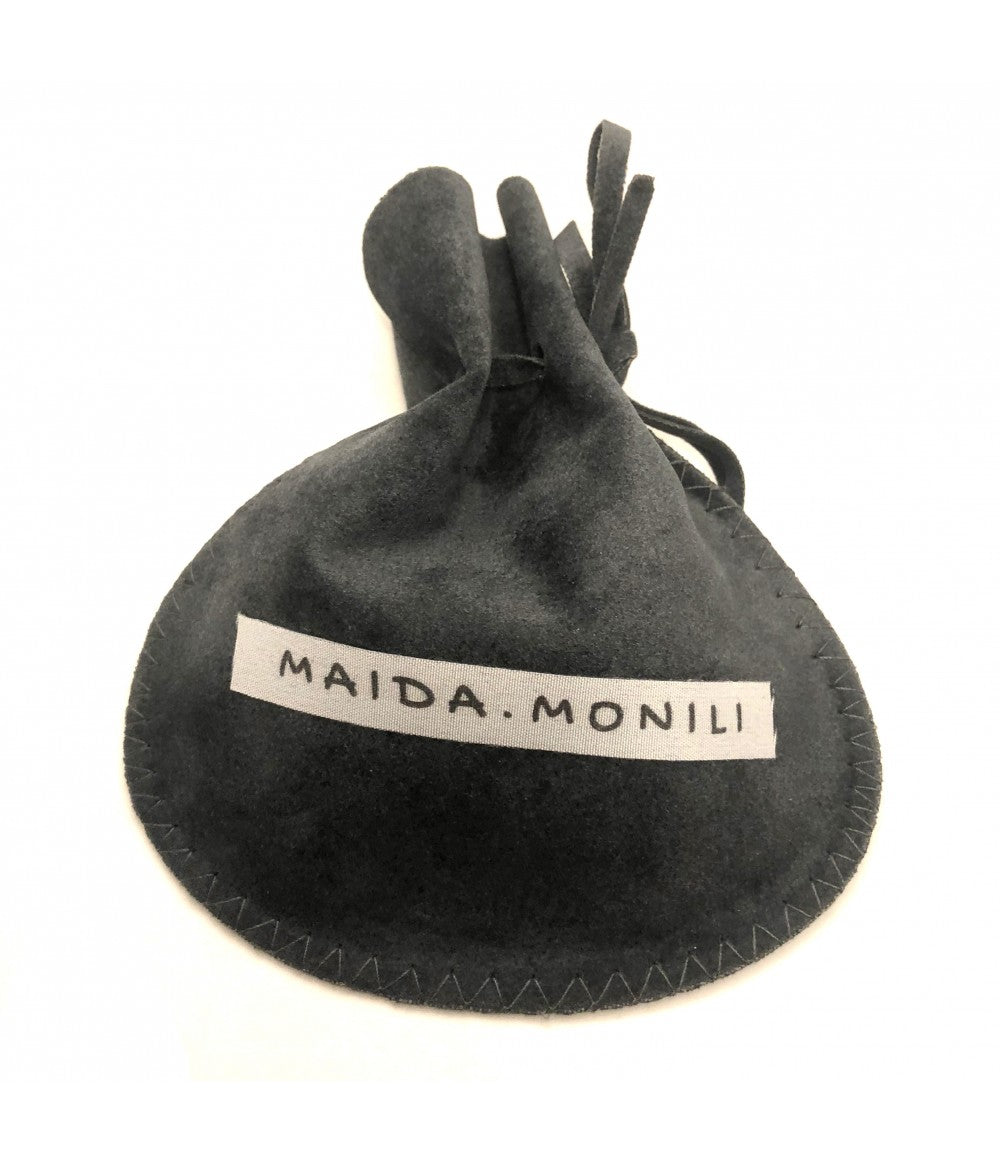 orecchini MAIDA MONILI a cerchio con barchetta in bronzo, strass ciondolo e cristalli