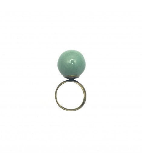 anello TOLEMAIDE petit pois grande biglia ceramica verde menta