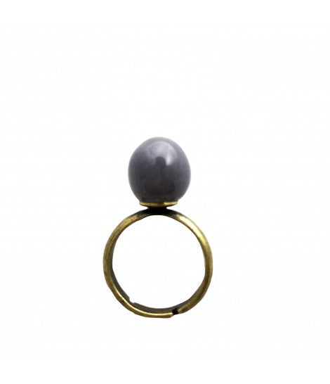 anello TOLEMAIDE petit pois piccolo con biglia in ceramica viola ortensia