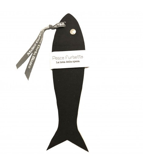 block notes ATELIER CARTA BIANCA "pesce furbetto" colore nero