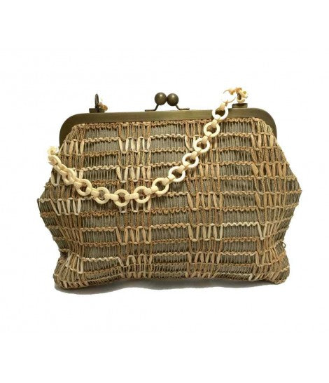 borsa a spalla EXQUISITE J effetto rete con manico a catena