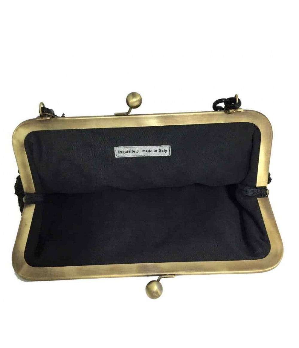 borsa a spalla EXQUISITE J effetto rete con manico a catena tono su tono