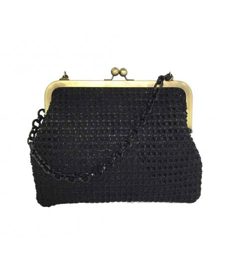 borsa a spalla EXQUISITE J effetto rete con manico a catena tono su tono