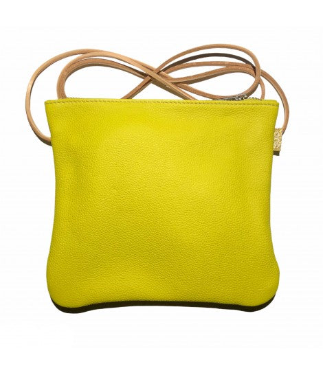 borsa a tracolla SUD in pelle martellata giallo limone