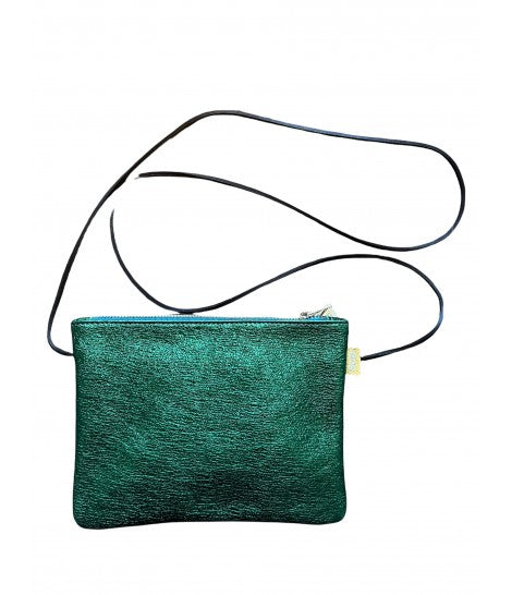 borsa a tracolla SUD in pelle laminata verde