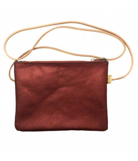 borsa SUD a tracolla in pelle laminata colore rosso