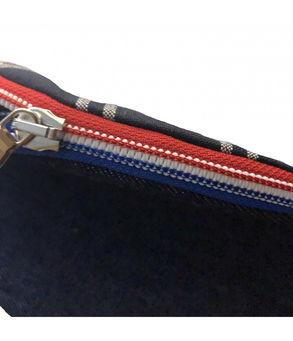 borsellino-pesce LESARDINE.COM in cotone mandillo blu scuro e denim blu scuro