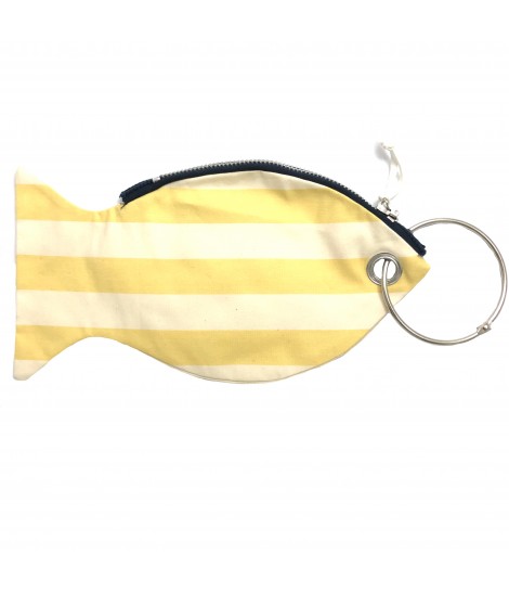 borsello-pesce LESARDINE.COM a righe orizzontali gialle+panna