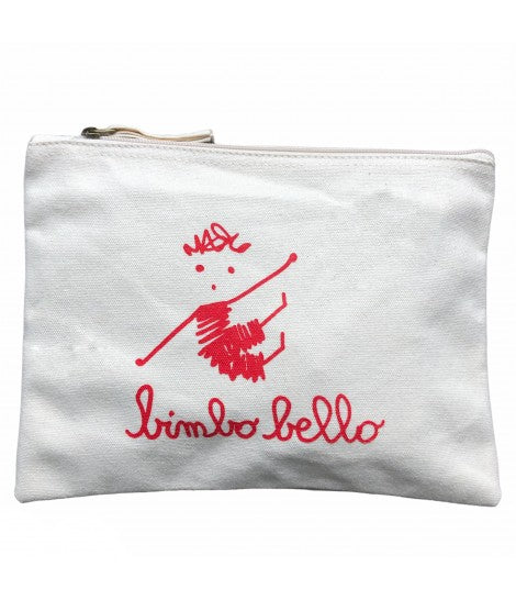 busta MADDALENA OLIVI in canvas di cotone stampato "bimbo bello"