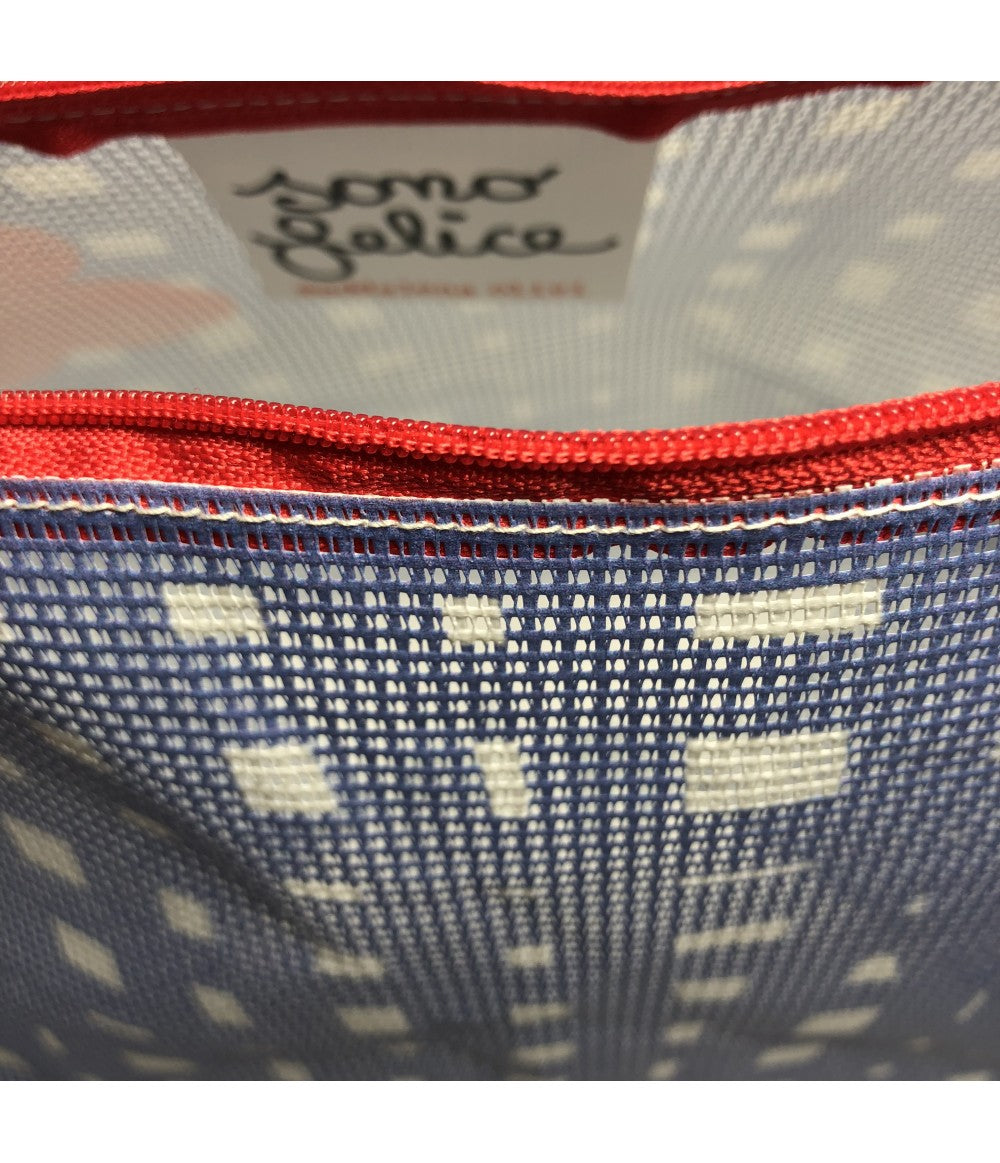 busta pochette mille usi MADDALENA OLIVI in rete stampata colore azzurro
