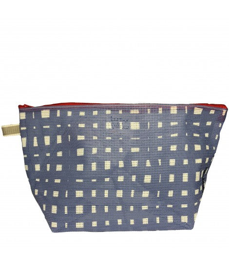 busta pochette mille usi MADDALENA OLIVI in rete stampata colore azzurro