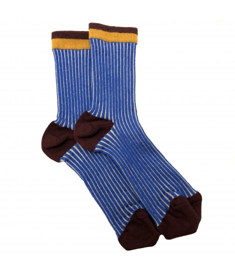 calzini EXQUISITE J righe bluette+bordeaux