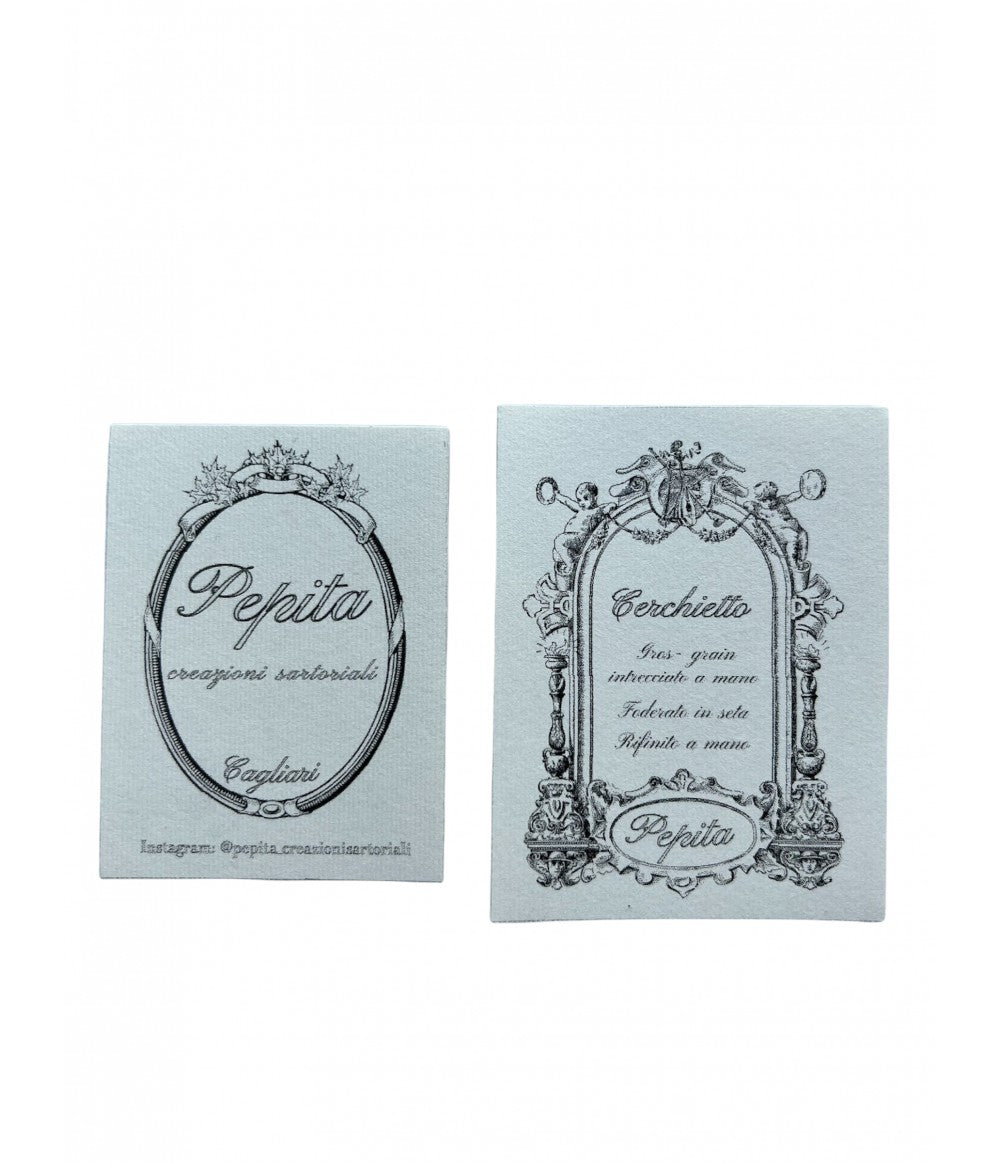 cerchietto per capelli PEPITA in gros grain intrecciato a mano effetto origami turchese e rosa bouganville