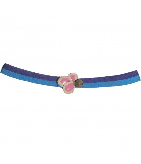 cintura EXQUISITE J in elastico bicolore righe bluette+turchese