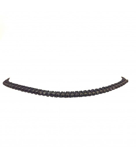 cintura EXQUISITE J in cotone cerato ed elastico con fila centrale di cristalli colore nero