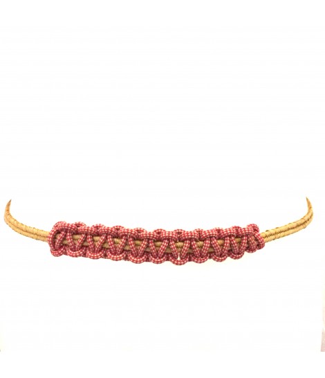 cintura EXQUISITE J con motivo scubidu' sul davanti in corda fragola+panna