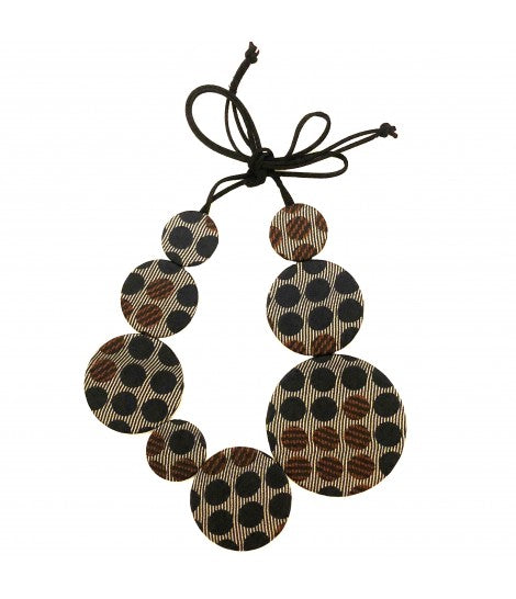 collana FLOW-ERS con fantasia di pois blu scuro e righine 