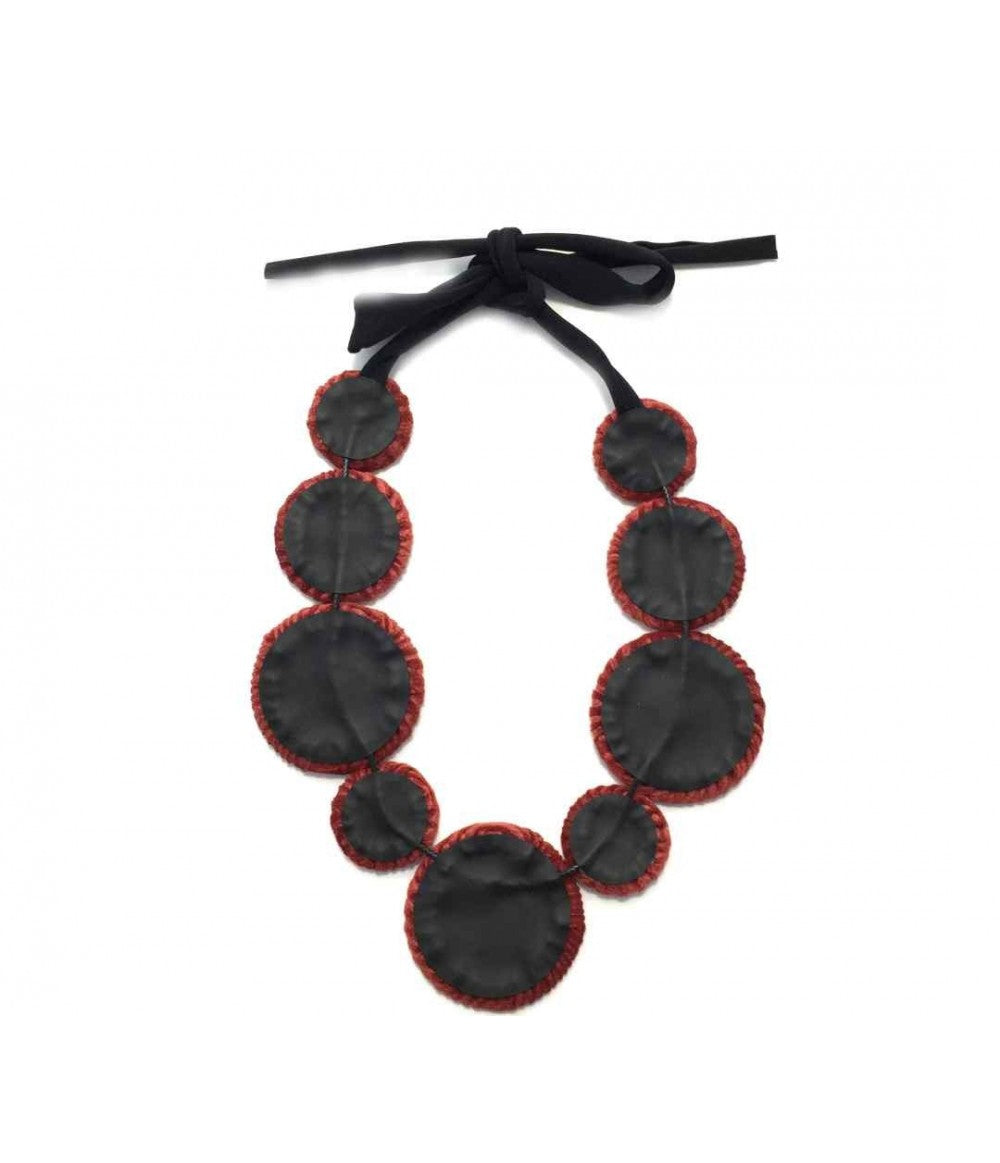 collana FLOW-ERS girocollo velluto mattone