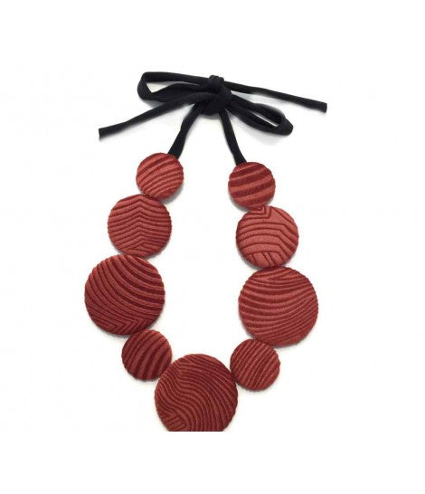 collana FLOW-ERS girocollo velluto mattone