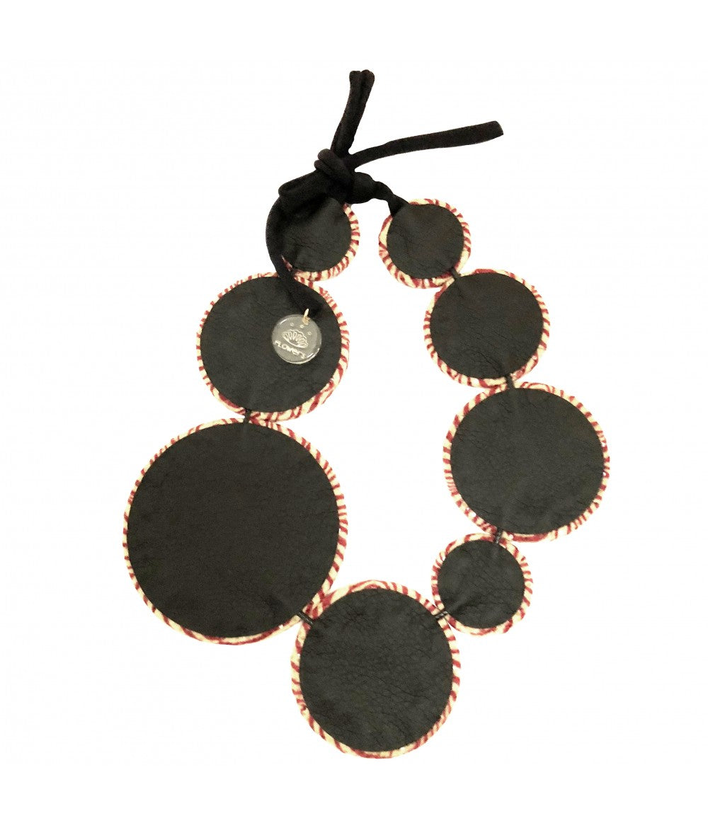 collana FLOW-ERS girocollo righe diagonali rosse