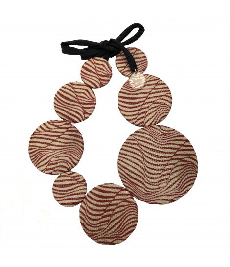 collana FLOW-ERS girocollo righe diagonali rosse