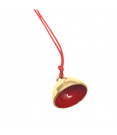 collana lunga MIRIAM NORI campanella e smalto rosso