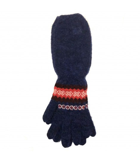 guanti lunghi EXQUISITE J in mohair di lana bluette