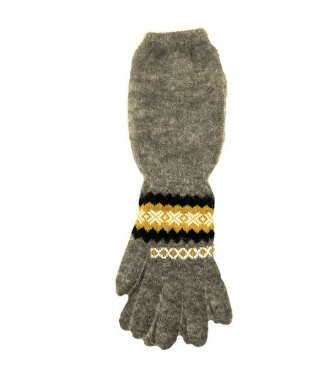 guanti lunghi EXQUISITE J mohair di lana grigio