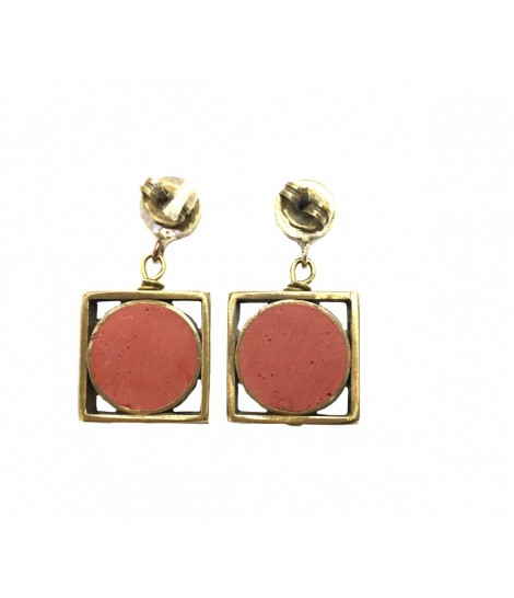 orecchini MAJO con inserti in resina rosso mattone
