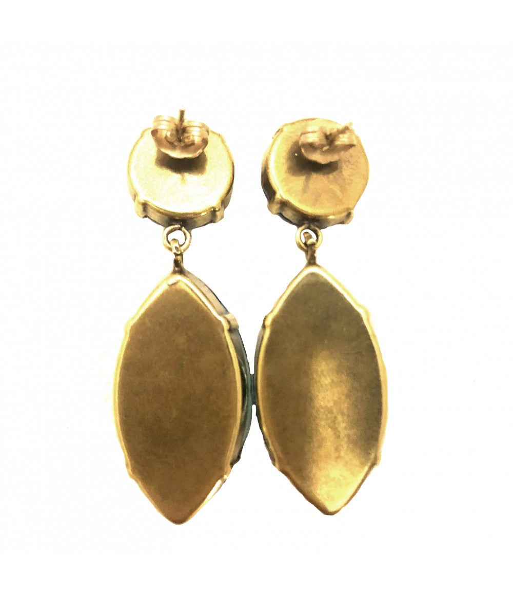 orecchini pendenti CLOTILDE SILVA dipinti a mano bluette e azzurro