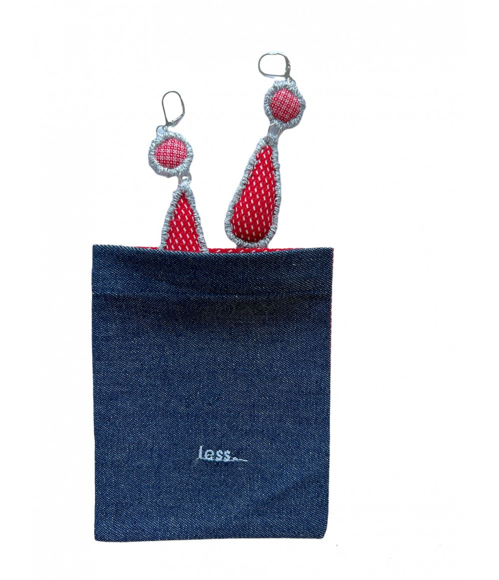 orecchini LESS. rosso e arancio