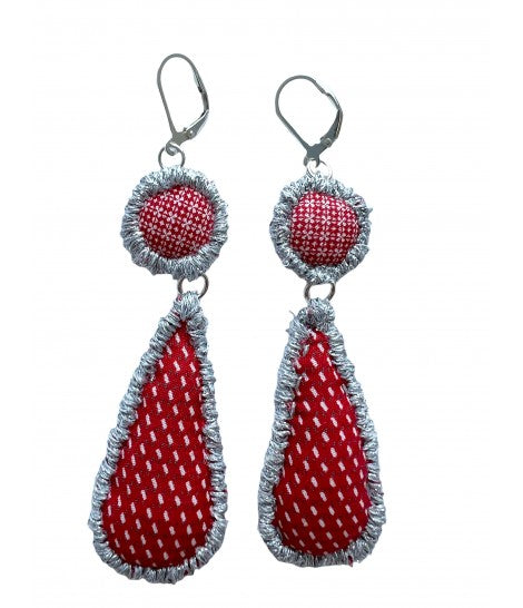 orecchini LESS. rosso e arancio