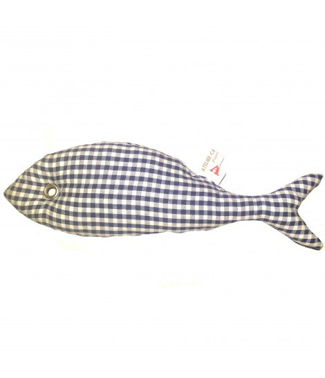 pesciotto orata ATELIER CARTA BIANCA in cotone imbottito a quadretti vichy blu