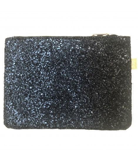 pochette a busta SUD con glitter all over colore blu scuro