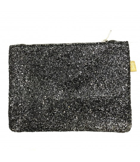 pochette SUD glitter all over grigio scuro