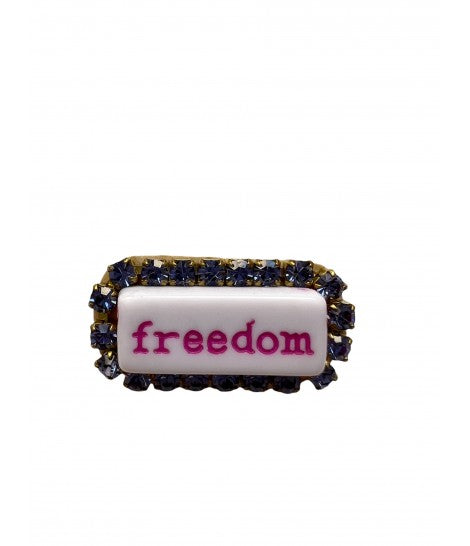 spilla TEZEE "freedom" con profilo strass viola