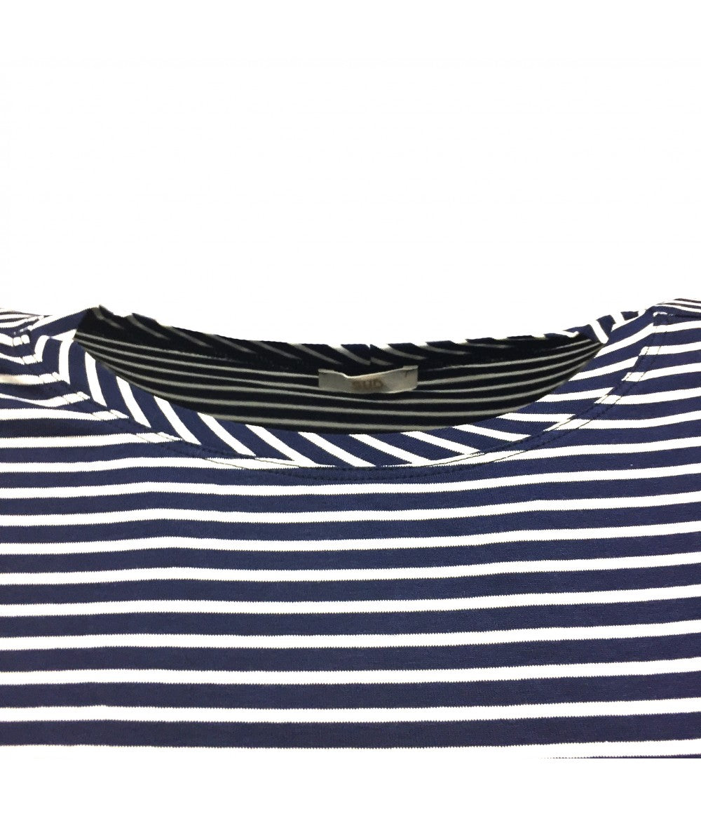 t-shirt SUD jersey richine blu e bianco