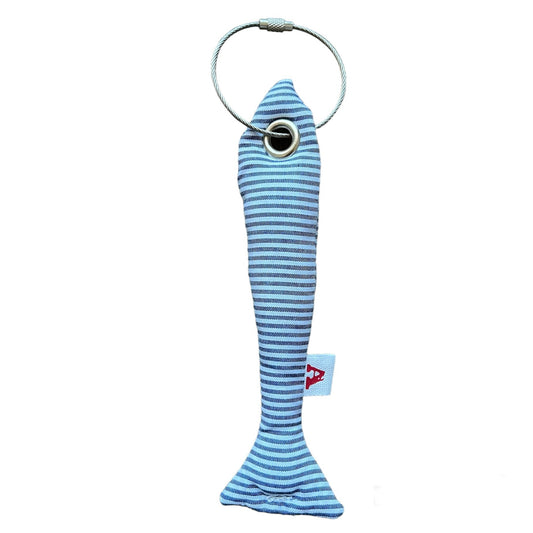 portachiavi pesce ATELIER CARTA BIANCA in cotone a righine azzurre