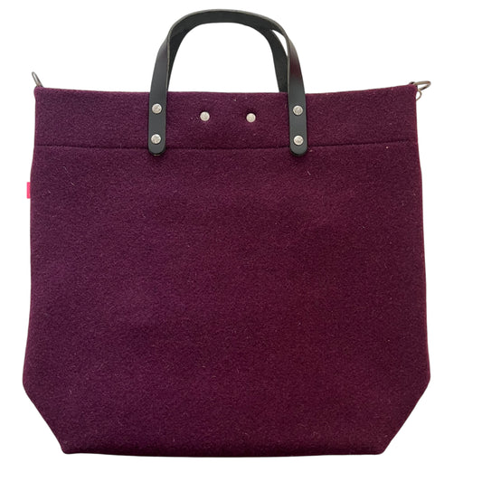 Borsa a mano SUD in lana bordeaux con tracolla staccabile