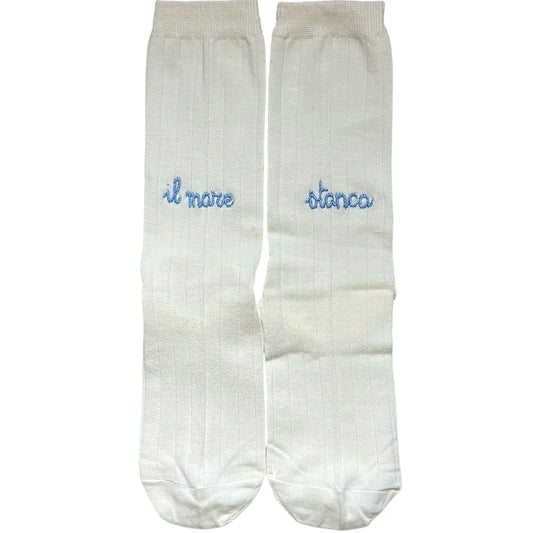 calzini Volants Volant “il mare stanca” ricamati a mano