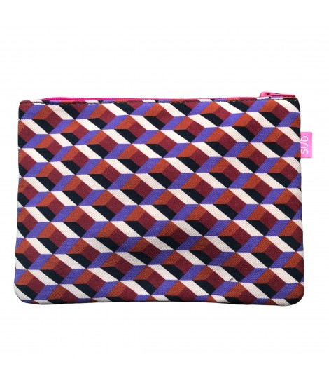 bustina mille usi SUD in lana fantasia optical viola, bordeaux e nero