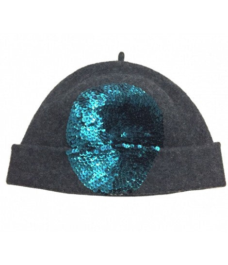 Cappello EXQUISITE J in feltro di lana grigio antracite