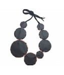 Collana girocollo FLOW-ERS con pastiglie nero+ rosa